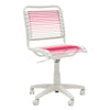 Blush Low Back Bungie Office Chair with White Frame and Base