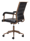 Vintage Black and Bronze Plush Office Chair