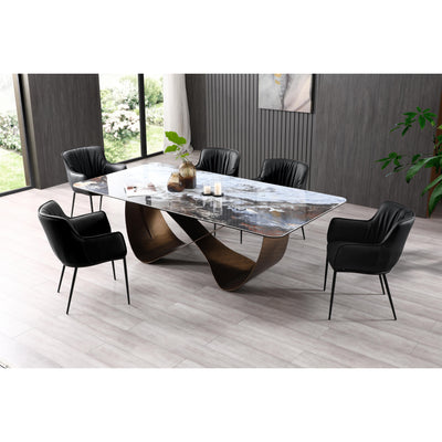 94" Conference Table with Unique Ceramic Top & Brushed Bronze Base