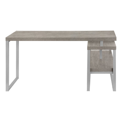 L-Shaped 60" Grey Corner Desk with Storage