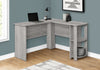 Grey 47" L-Shaped Computer Desk with Storage