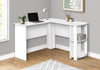 White 47" L-Shaped Computer Desk with Storage