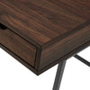 42' Dark Walnut 3-Drawer Desk with Angled Front