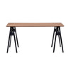 63" Walnut Veneer Office Desk with Solid Wood Legs