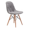 Gray Velour Guest or Conference Chair w/ Button Tufting