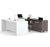 White & Bark Gray Modern U-shaped Desk with Integrated Storage