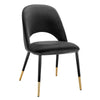 Pair of 20" Velvet Conference Chairs with Gold-Dipped Legs
