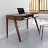 46" Modern Office Desk in Walnut & White Finish
