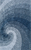 Blue Swirled Polyester Rug (Multiple Sizes Available)