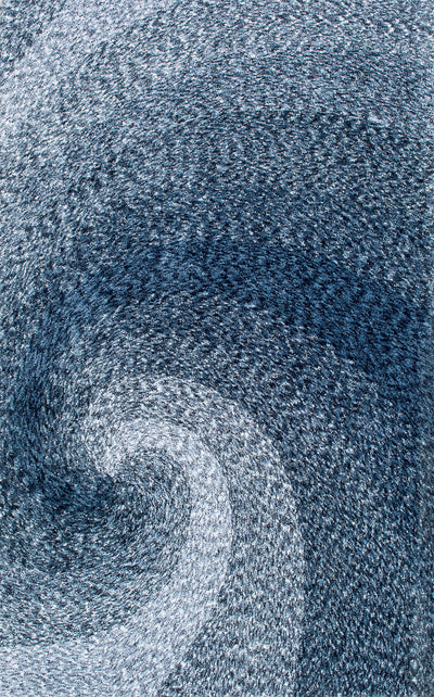 Blue Swirled Polyester Rug (Multiple Sizes Available)