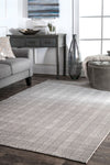 Hand-Loomed Cotton Office Floor Rug in Gray (Multiple Sizes Available)