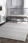 Gray Cotton Hand-Loomed Indoor Office Rug (Multiple Dimensions)