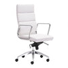 Timeless High-Back White Leatherette Office Chair