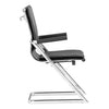 Ergonomic Black Chromed Steel Guest or Conference Chair (Set of 2)