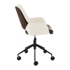 Elegant Office Chair in Ivory and Brown Leatherette