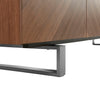Stylish 79" Storage Credenza in American Walnut and Brushed Stainless Steel