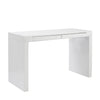 Modern 47" White Lacquer Office Desk with Drawers