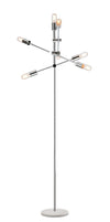 Chrome Steel and White Marble Floor Lamp
