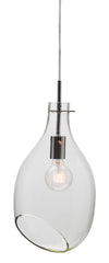 Clear Glass Pendant Light with Stylish Cutaway