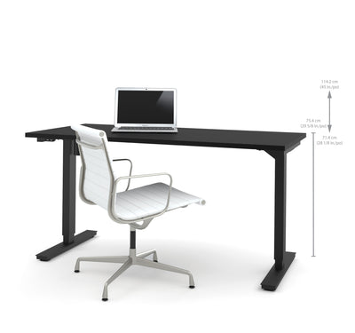 Black 60" Office Desk with Electronic Height Adjustment from 28 - 45"