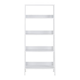 55" White Ladder Bookshelf