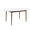 Oval White Matte Meeting Table w/ Solid Ash Wood Legs