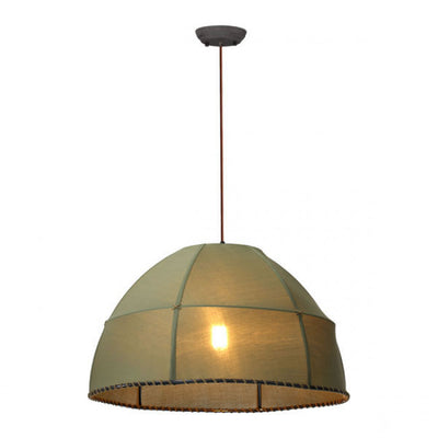 Brown Fabric Office Pendant Lamp w/ Steampunk Aesthetic