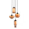 Bohemian Amber Glass Globe-Style Hanging Office Light