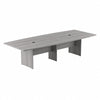 120" Boat Shaped Conference Table with Wood Base in Platinum Gray
