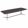 120" Boat-Top Conference Table with Metal Base in Storm Gray