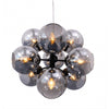 Gray Glass Cluster Pendant Light with Stainless Steel Arms