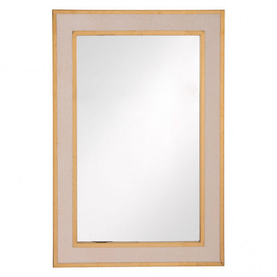 Classic Rectangular Wide Cream & Gold-Framed Mirror
