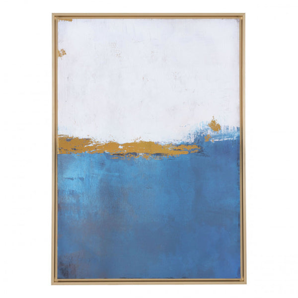 Blue & Yellow Wall Art with Gold Frame by Zuo
