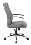 Gray Leather Y-Design Office Chair