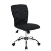 Black Microfiber Office Chair with Crystal Button Tufting