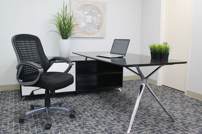 Breathable Black Mesh Medium-Back Office Chair