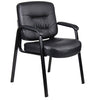 Executive 4-Leg Black Faux Leather Mid Back Guest Chair