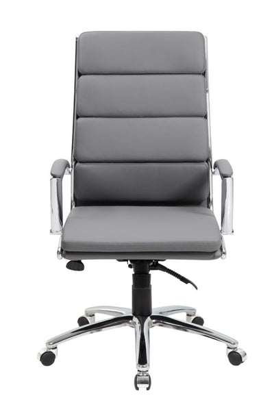 Gray Faux Leather Office Chair w/ Padded Back & Seat