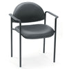 Versatile Rounded Black Faux Leather Guest or Conference Chair (Set of 2)