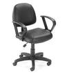 Black LeatherPlus Task Computer Chair with Loop Arms
