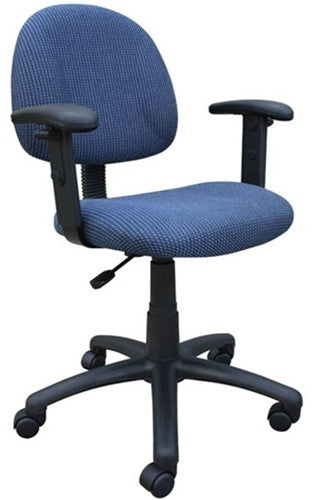 Mid Back Task Chair with Armrests & Waterfall Seat in Burgundy, Gray, Black or Blue