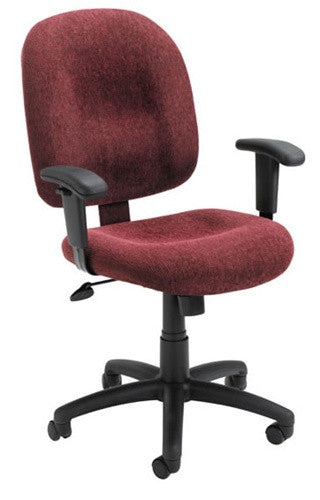 Ergonomic Padded Chenille Office Chair with Armrests & Color Options