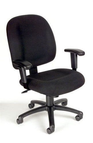 Ergonomic Padded Chenille Office Chair with Armrests & Color Options