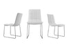 Checked Leatherette White Guest or Conference Chair (Set of 2)