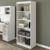 72" Bookcase with 5 Shelves in Solid White