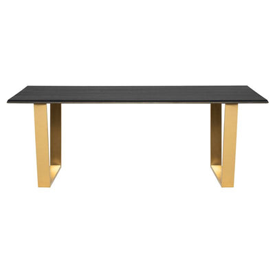 79" Executive Desk in Black Oak & Gold with Inlaid Edges