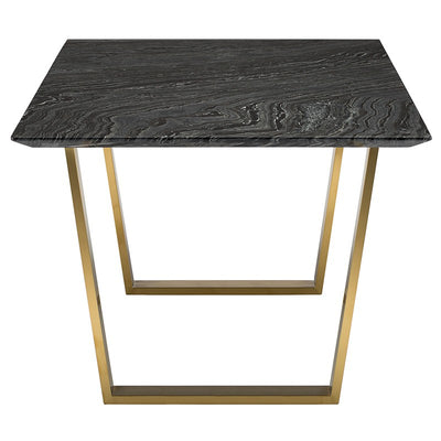 79" Gorgeous Black Marble & Gold Brushed Steel Executive Desk