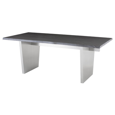 78" Oxidized Gray Oak & Stainless Steel Executive Desk or Meeting Table