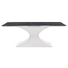 79" Black Wood Vein Marble & Stainless Steel Executive Desk or Meeting Table