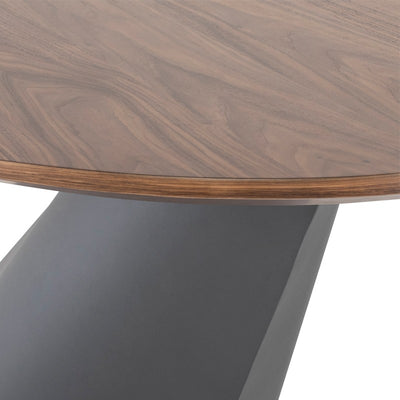 78" Modern Oval Walnut & Bronze Executive Desk or Meeting Table